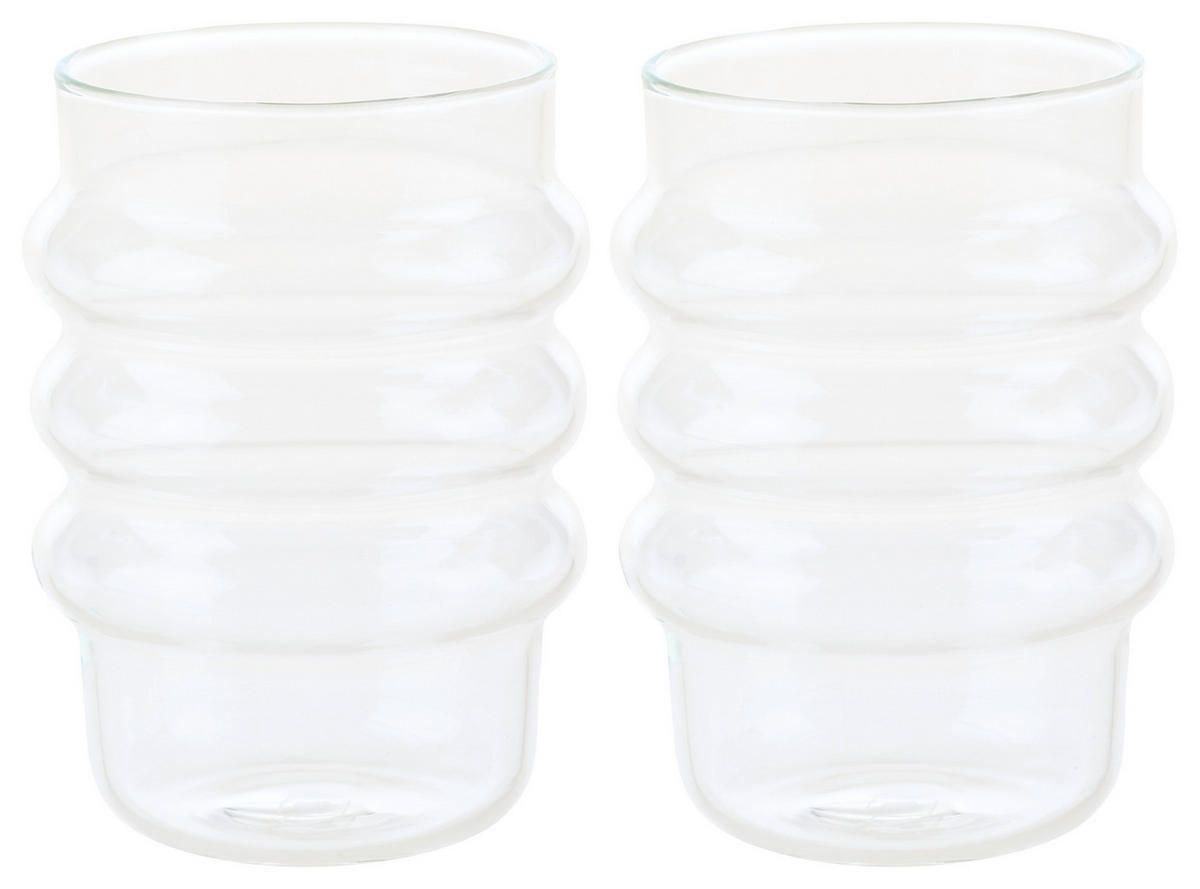 TRINKGLAS 440 ml 2-teilig  - Klar, Design, Glas (8,5/11/8,5cm) - Leonardo