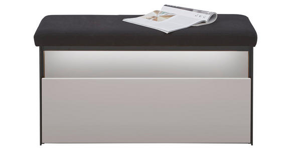 GARDEROBENBANK Garderobe  in 91,5/48,5/40 cm  - Beige/Schwarz, KONVENTIONELL, Holzwerkstoff/Textil (91,5/48,5/40cm) - Voleo