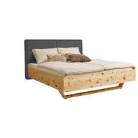 BETT 200/200 cm  Grau, Zirbelkieferfarben   - Zirbelkieferfarben/Grau, Natur, Holz/Textil (200/200cm) - Valnatura