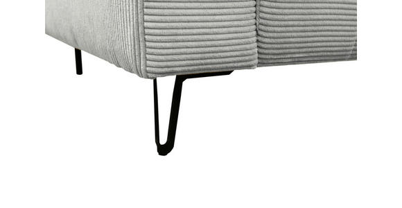 BIGSOFA  in Cord Hellgrau  - Hellgrau/Schwarz, KONVENTIONELL, Textil/Metall (246/100/116cm) - Carryhome