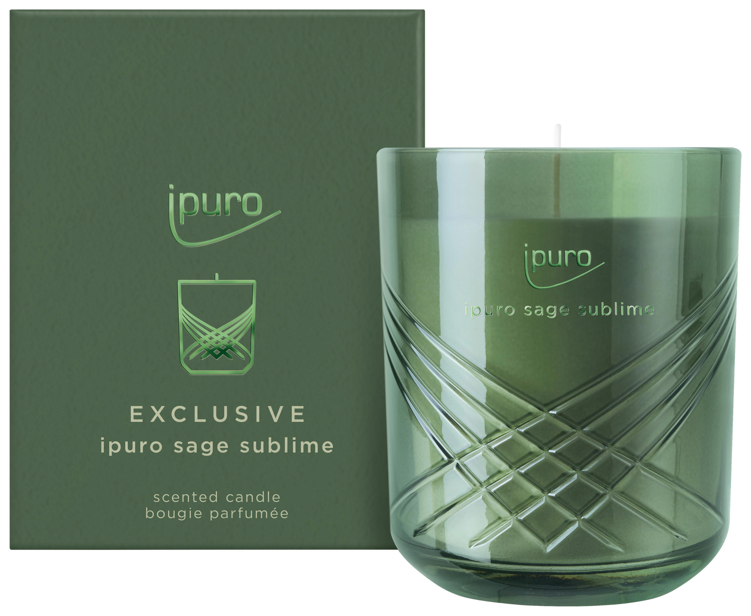 KERZE IM GLAS - Grün, Basics, Glas (9/9/11,5cm) - Ipuro