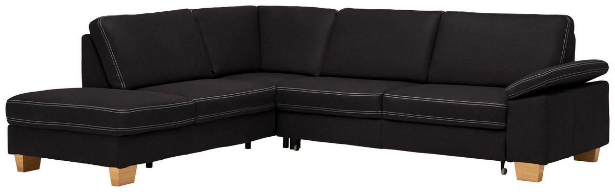 ECKSOFA Echtleder Dunkelbraun  - Eichefarben/Dunkelbraun, Konventionell, Leder/Holzwerkstoff (235/274cm) - Beldomo Premium