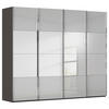 SCHWEBETÜRENSCHRANK - Chromfarben/Seidengrau, Design, Glas/Holzwerkstoff (271/235/68cm) - Novel