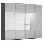 SCHWEBETÜRENSCHRANK  in Graphitfarben, Seidengrau  - Chromfarben/Seidengrau, Design, Glas/Holzwerkstoff (271/235/68cm) - Novel