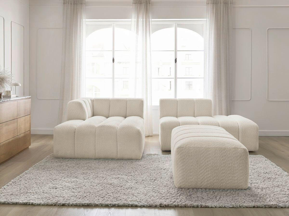 ECKSOFA  ANNECY Beige Bouclé  - Beige/Schwarz, MODERN, Kunststoff/Textil (170/262cm)