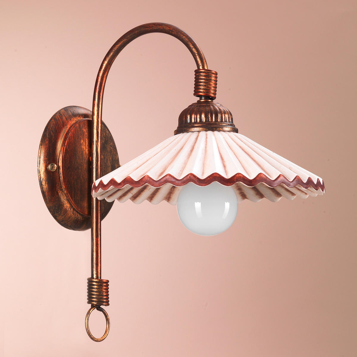 WANDLEUCHTE 27/20/30 cm   - Bernsteinfarben/Bronzefarben, KONVENTIONELL, Keramik/Metall (27/20/30cm)