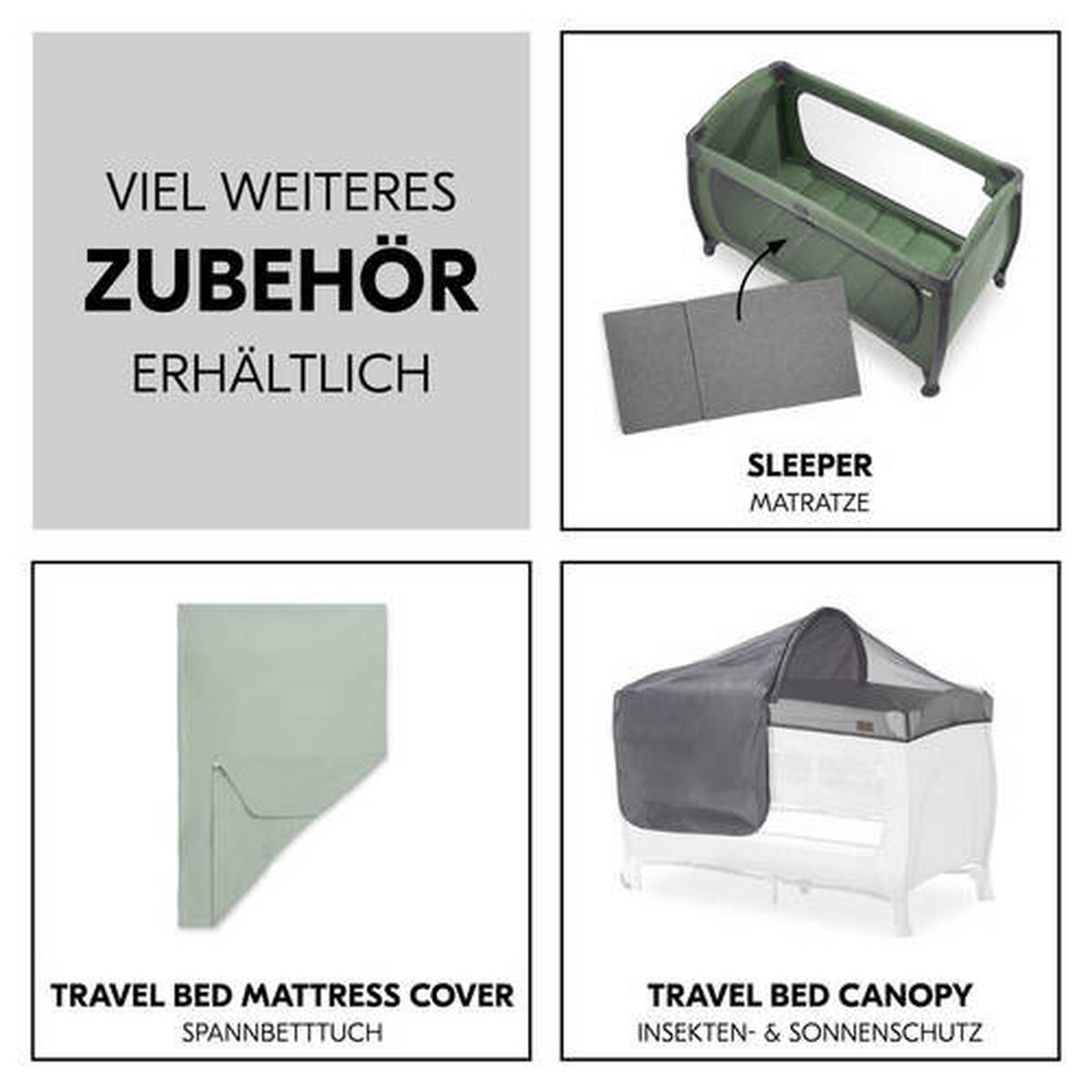 REISEBETT Play N Relax Center Dunkelgrün  - Dunkelgrün, Basics, Kunststoff/Textil (79/78/129cm) - Hauck