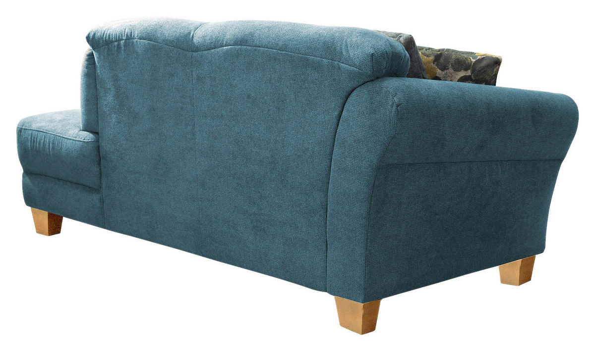RÉCAMIERE in Flachgewebe Petrol  - Petrol/Naturfarben, Konventionell, Holz/Textil (194/84/91cm) - Sit & More