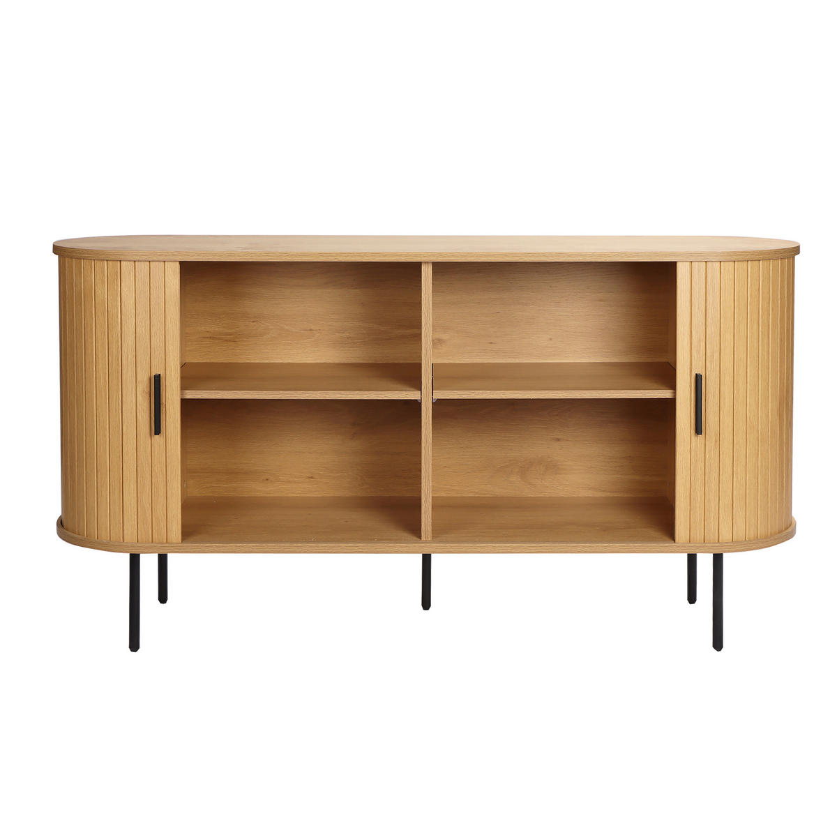 SIDEBOARD  in 140/76/40 cm  - Schwarz/Naturfarben, Design, Holzwerkstoff/Metall (140/76/40cm) - Livetastic
