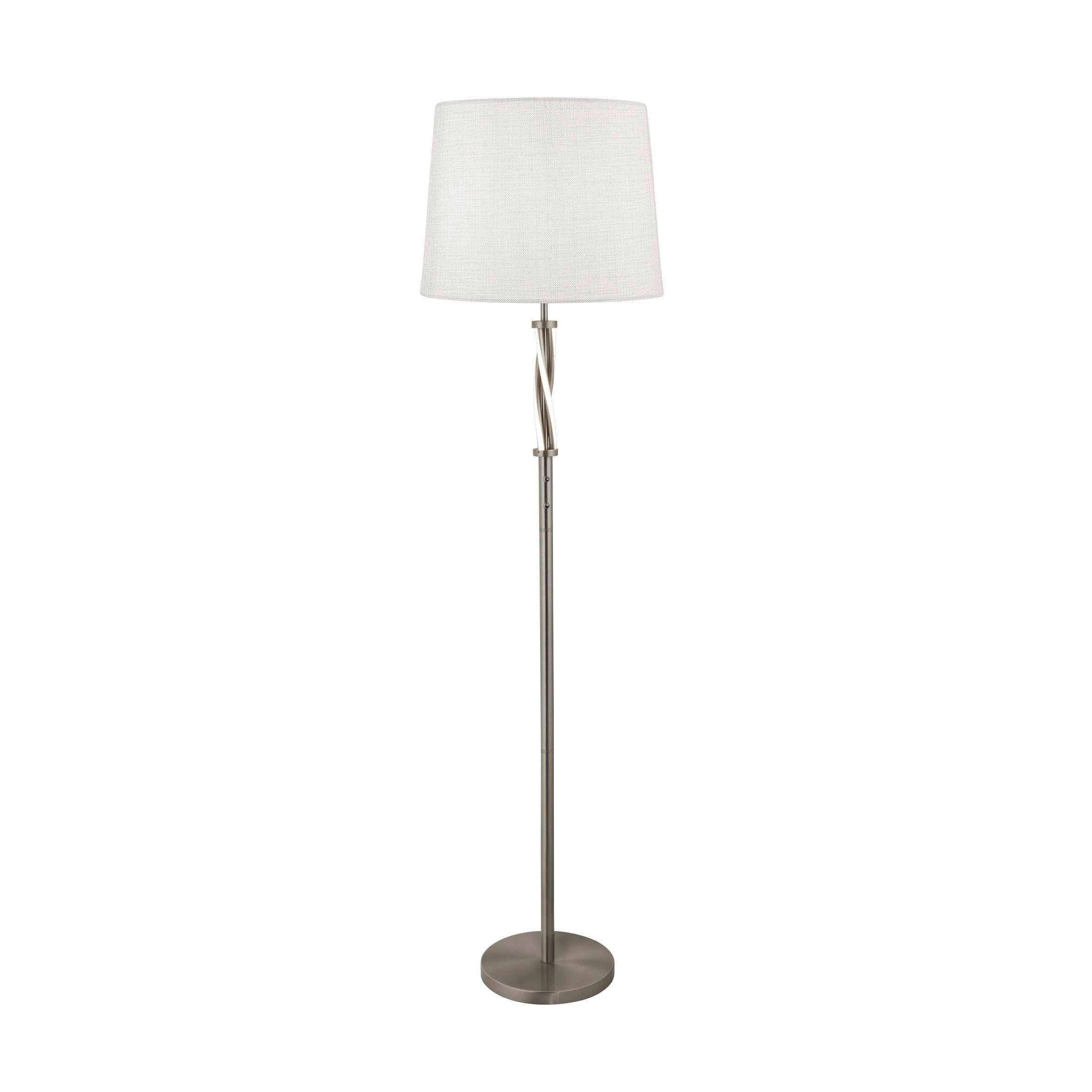 STEHLEUCHTE 39/39/152 cm    - Silberfarben/Weiß, Design, Kunststoff/Textil (39/39/152cm)