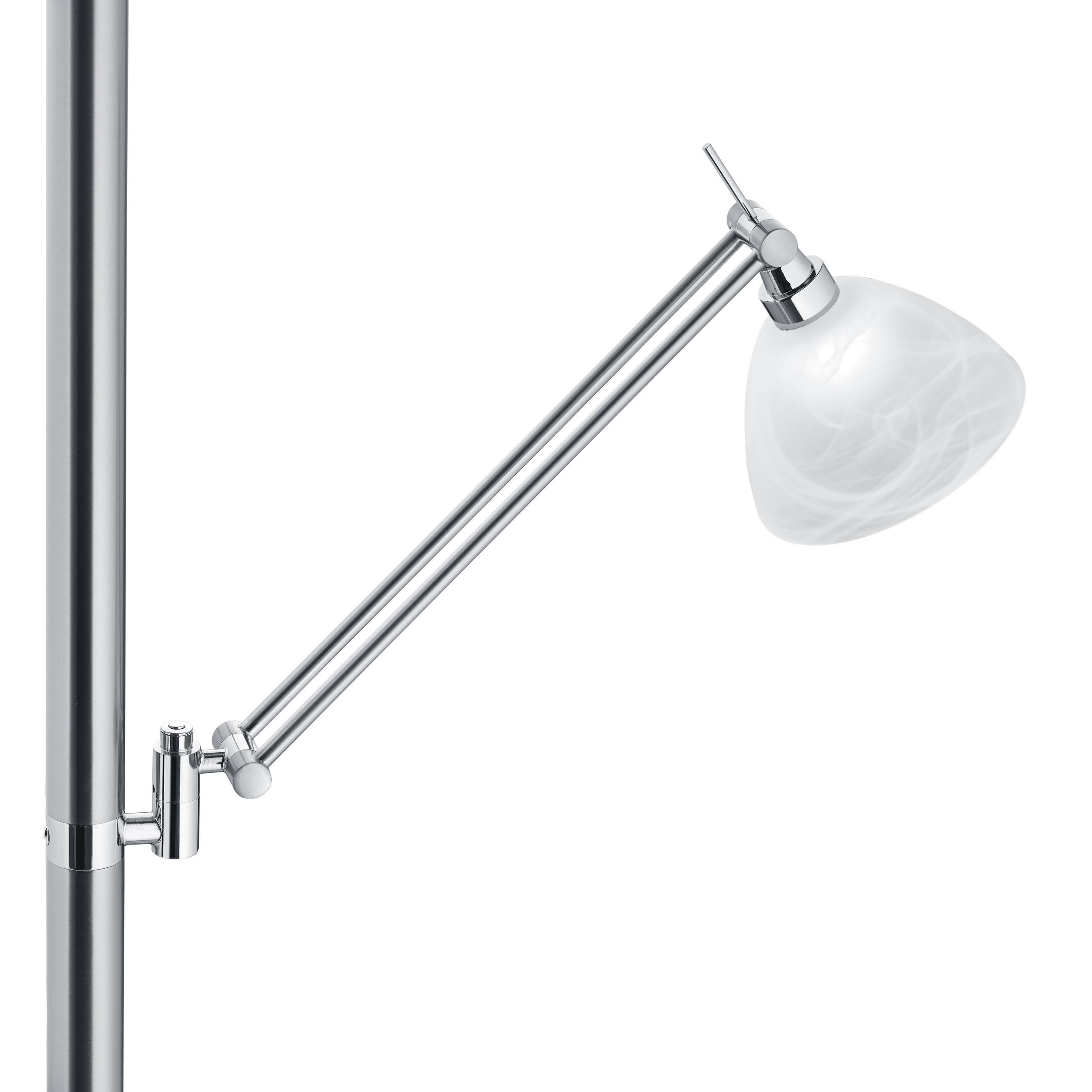 LED-STEHLEUCHTE 50/182 cm    - Nickelfarben, Design, Glas/Metall (50/182cm) - Hell