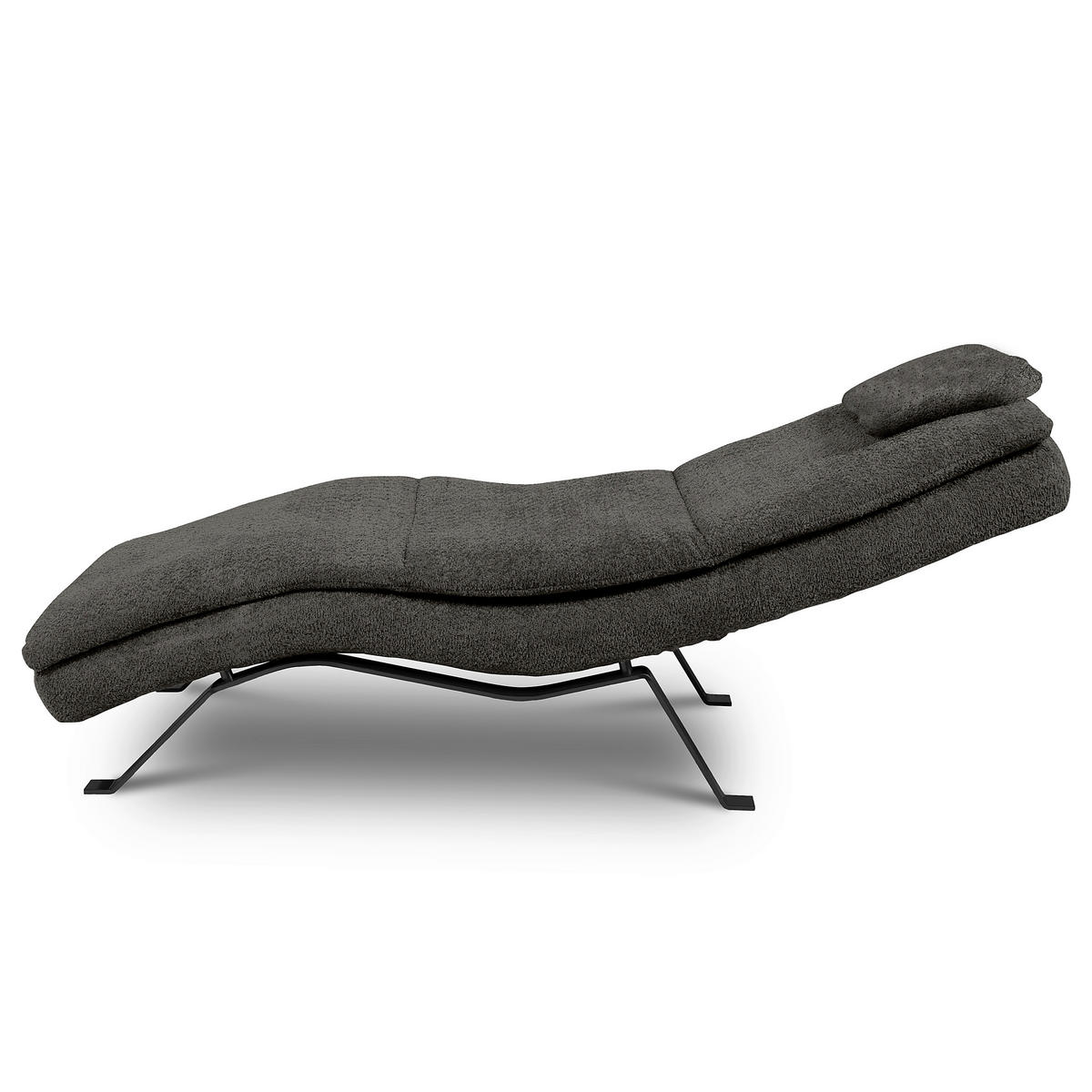 RELAXLIEGE Echtleder Anthrazit  - Anthrazit/Schwarz, Design, Leder/Metall (65/95/171cm) - Celina Home