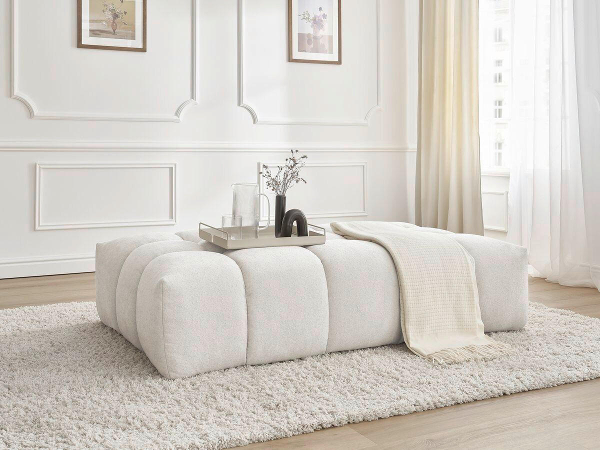 HOCKER EVEREST Struktur Weiß  - Schwarz/Weiß, MODERN, Kunststoff/Textil (166/100/40cm)