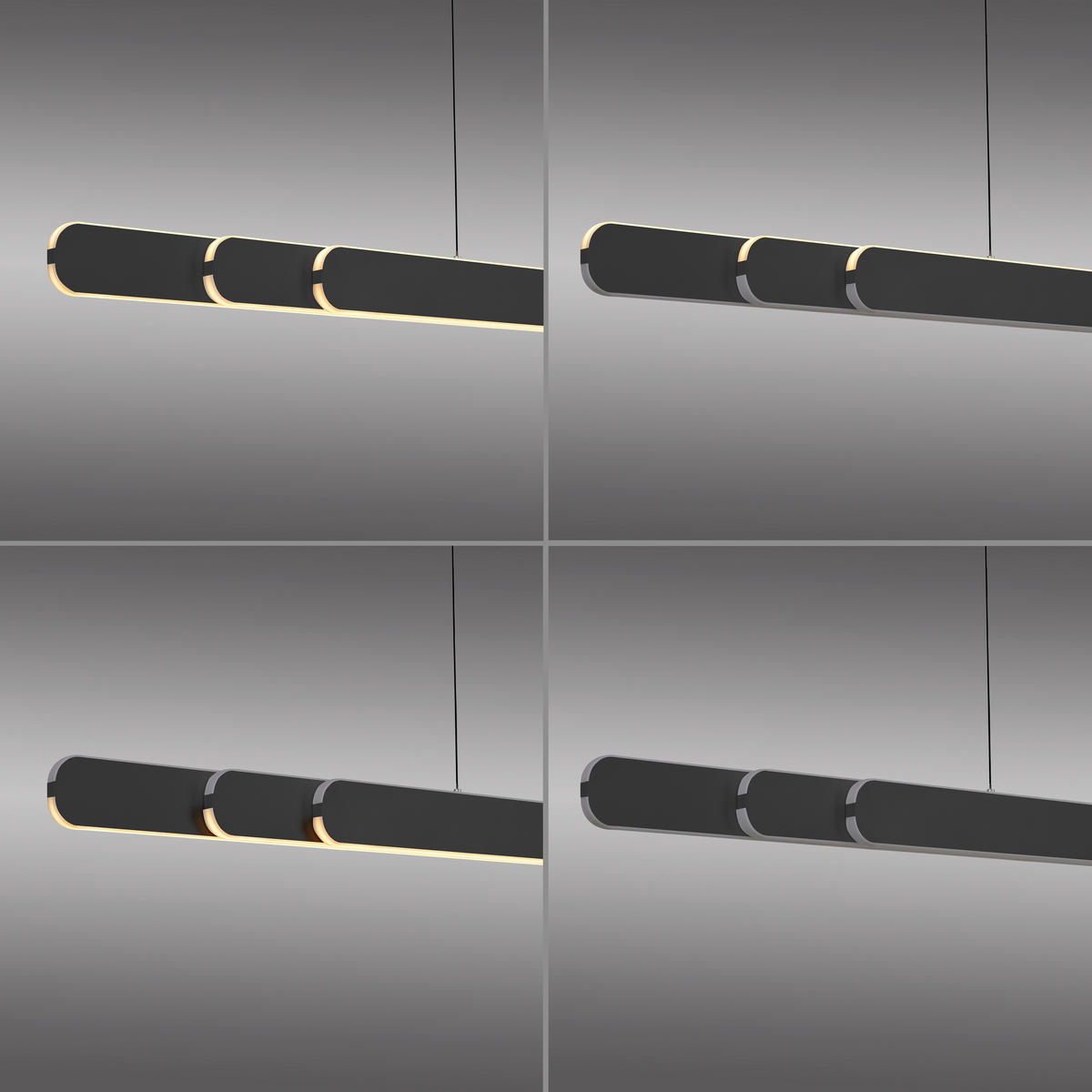 LED-PENDELLEUCHTE 160/5,5/180 cm  - Schwarz, Design, Kunststoff/Metall (160/5,5/180cm) - Schöner Wohnen