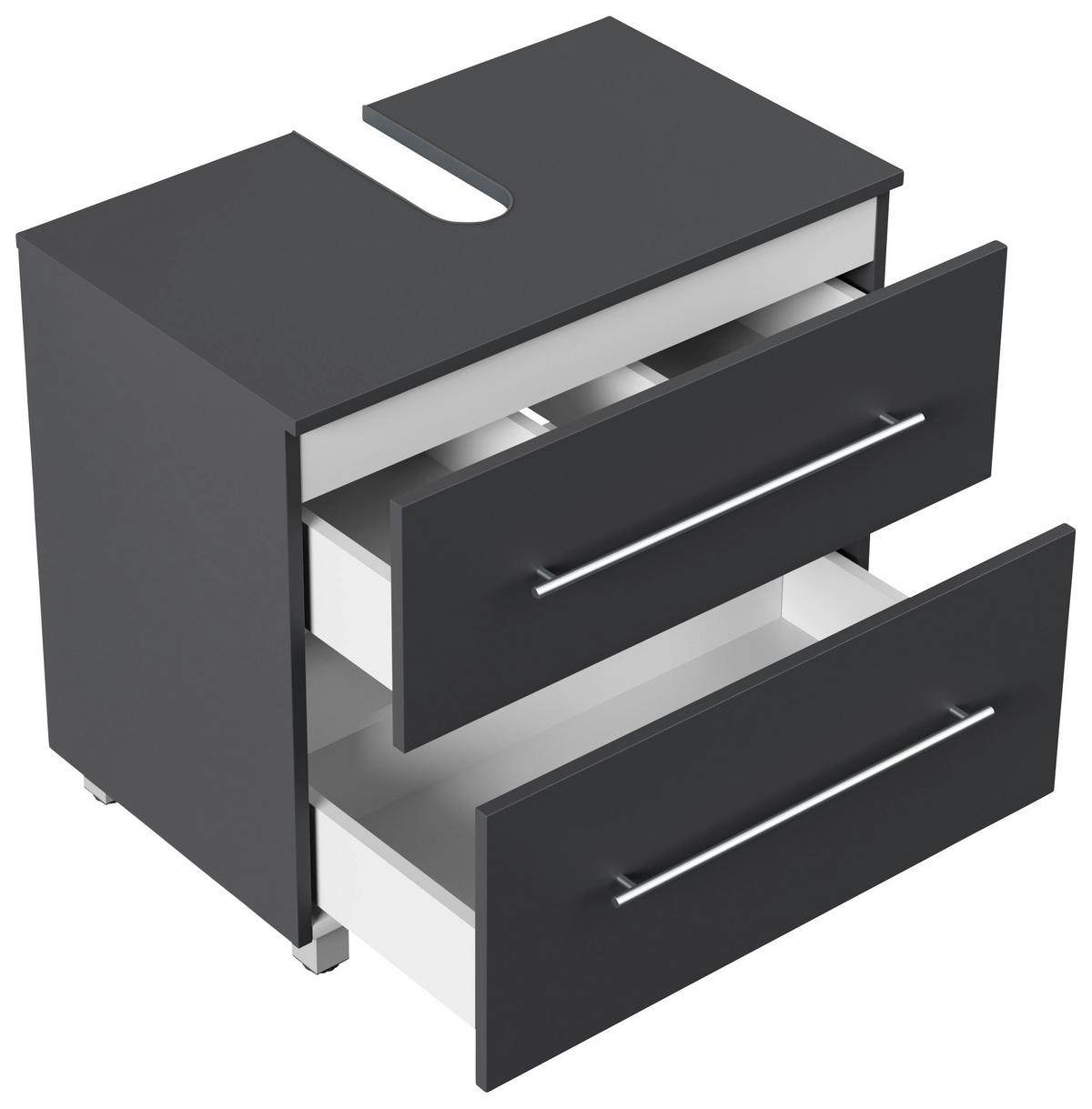 WASCHBECKENUNTERSCHRANK 70/63/41,6 cm  - Silberfarben/Graphitfarben, MODERN, Holzwerkstoff/Metall (70/63/41,6cm) - MID.YOU