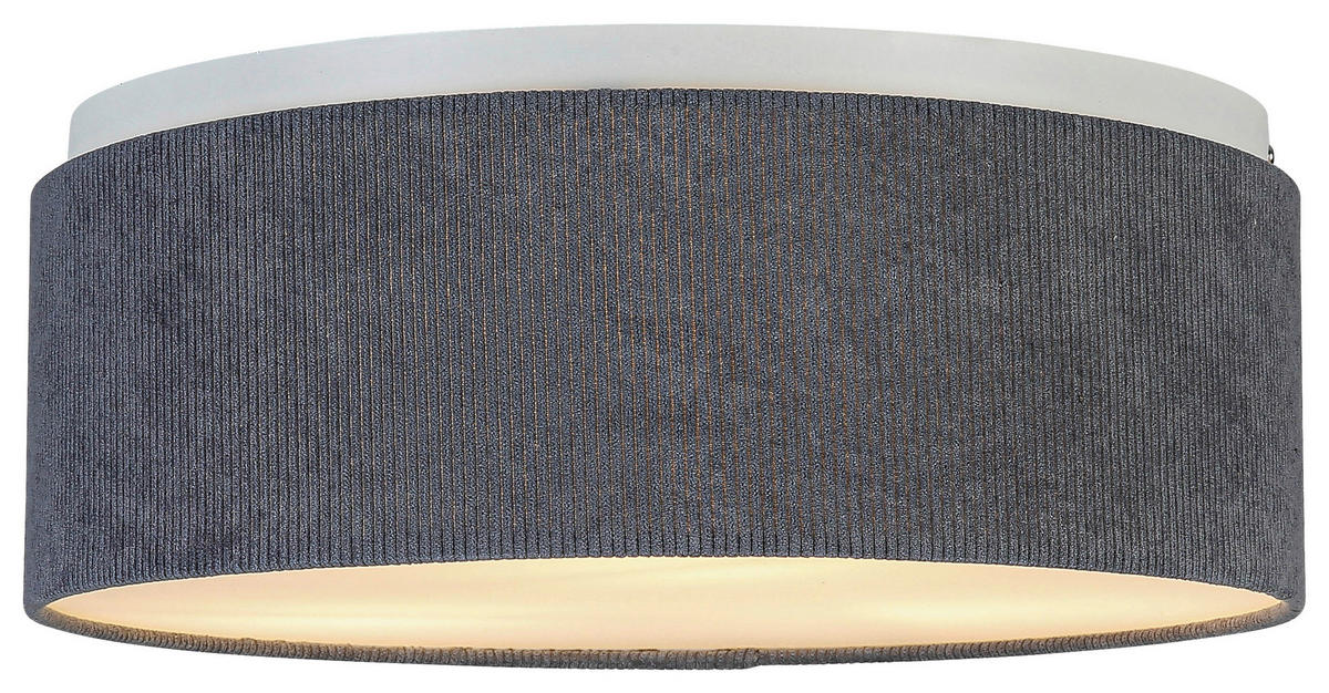 DECKENLEUCHTE 40/15 cm   - Anthrazit, Trend, Kunststoff/Textil (40/15cm) - Novel
