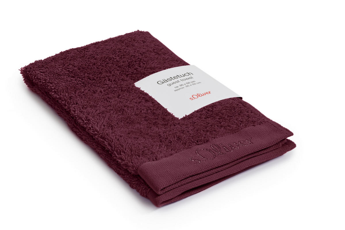 GÄSTETUCH 30/50 cm s.Oliver Weinrot 2-teilig  - Weinrot, Trend, Textil (30/50cm) - S. Oliver