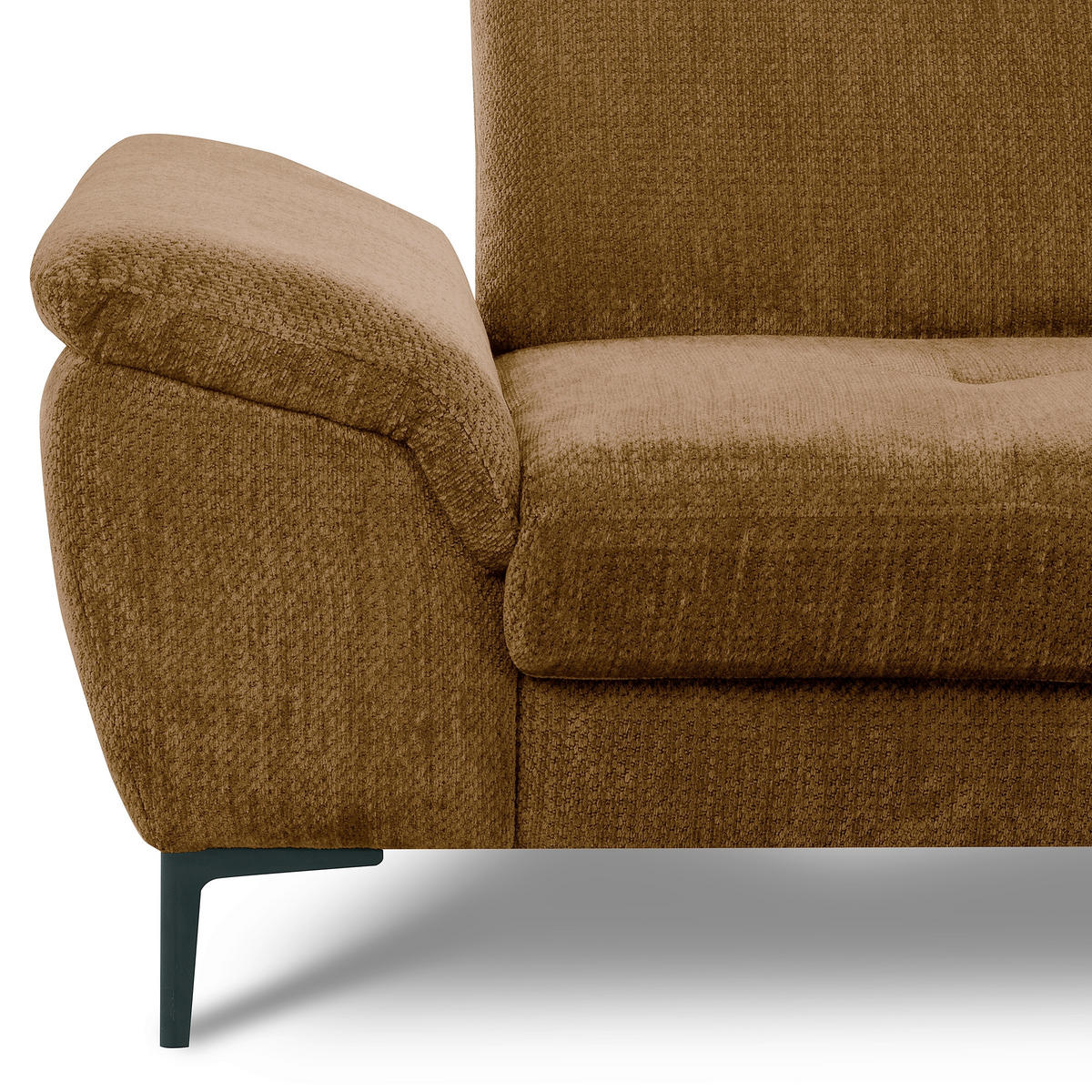 ECKSOFA  Webstoff Rostfarben  - Rostfarben/Schwarz, Design, Textil/Metall (268/195cm) - Livetastic