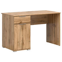 SCHREIBTISCH 120/60/76 cm  in Eiche Wotan  - Eiche Wotan/Silberfarben, Design, Holzwerkstoff/Kunststoff (120/60/76cm)