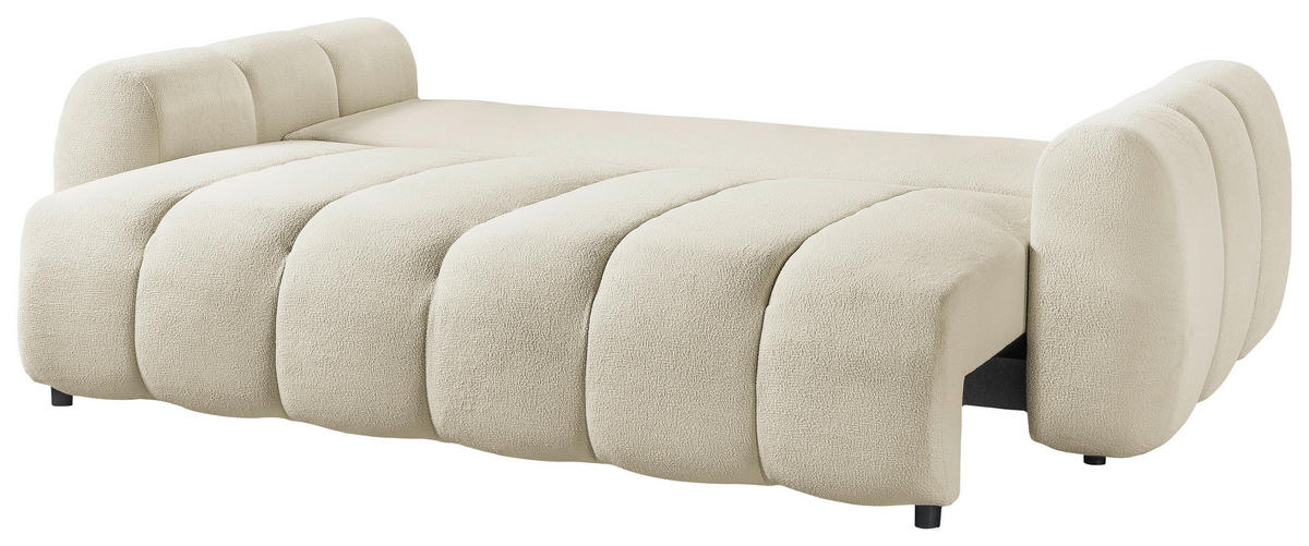 SCHLAFSOFA  mit Webstoff Greige  - Greige/Schwarz, KONVENTIONELL, Kunststoff/Textil (262/93/117cm) - Carryhome