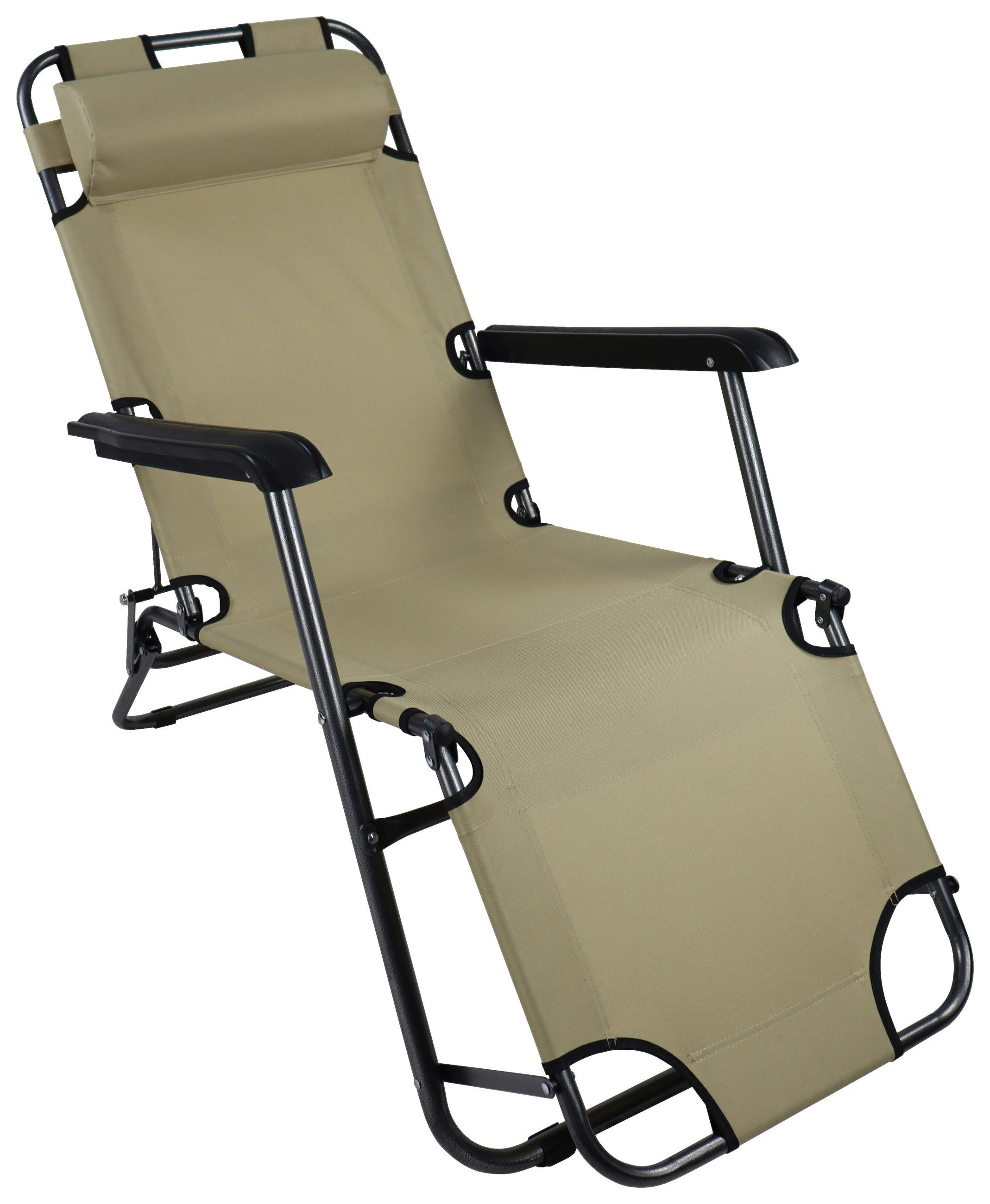 GARTENLIEGE 60/27/153 cm  - Creme, MODERN, Kunststoff/Textil (60/27/153cm) - Ambia Garden