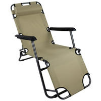 GARTENLIEGE 60/27/153 cm  - Creme, MODERN, Kunststoff/Textil (60/27/153cm) - Ambia Garden