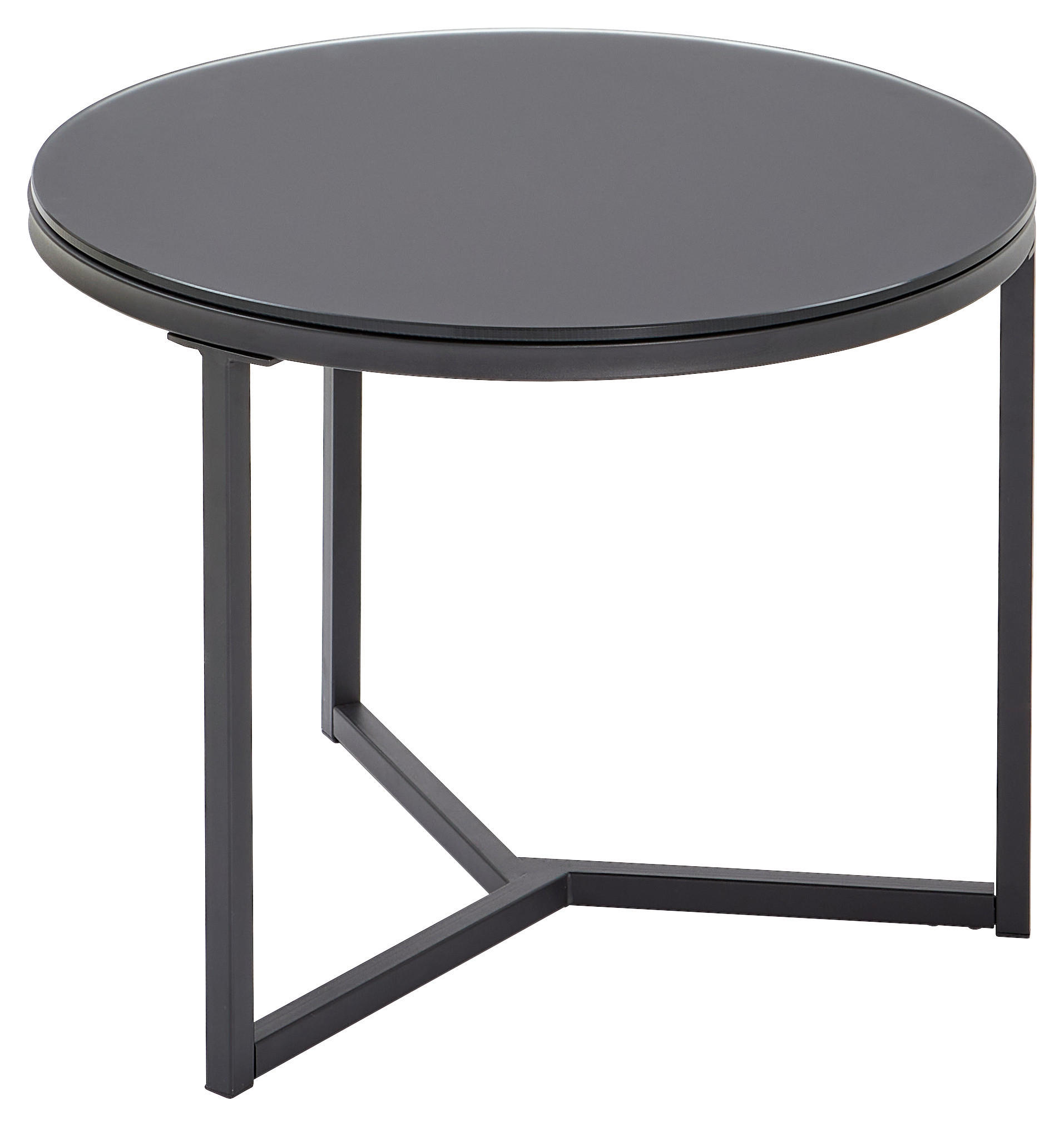 SIDOBORD i metall, glas 60/60/44 cm  - svart, Design, metall/glas (60/60/44cm) - Carryhome