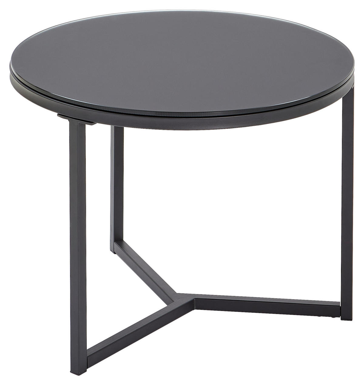 BEISTELLTISCH in Metall, Glas 60/60/44 cm  - Schwarz, Design, Glas/Metall (60/60/44cm) - Carryhome