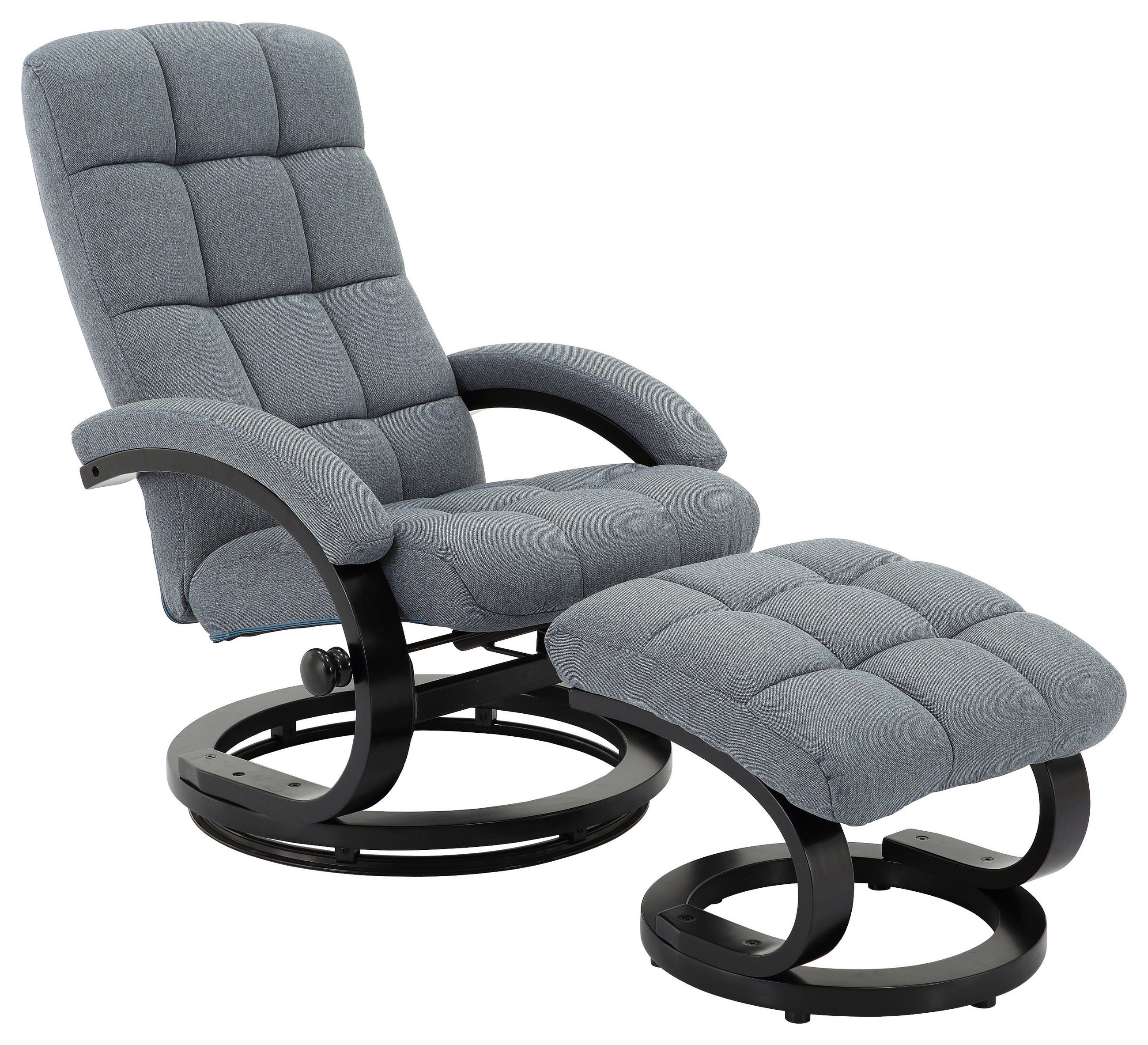 RELAXSESSELSET in Holz, Metall, Textil Grau, Schwarz - Schwarz/Grau, MODERN, Holz/Textil (67/78-96,5/94-125cm) - MID.YOU