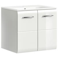 WASCHTISCHKOMBI 60 cm  - Weiss Hochglanz/Weiss, Modern, Keramik/Holzwerkstoff (60cm) - MID.YOU