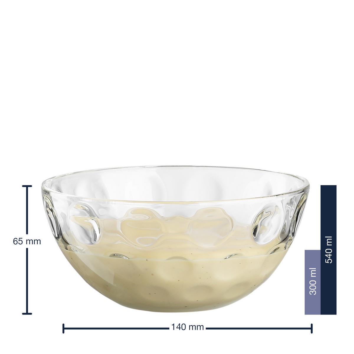 MÜSLISCHALENSET Cucina Optic 4-teilig  - Transparent, Design, Glas (14,00/6,50/14,00cm) - Leonardo