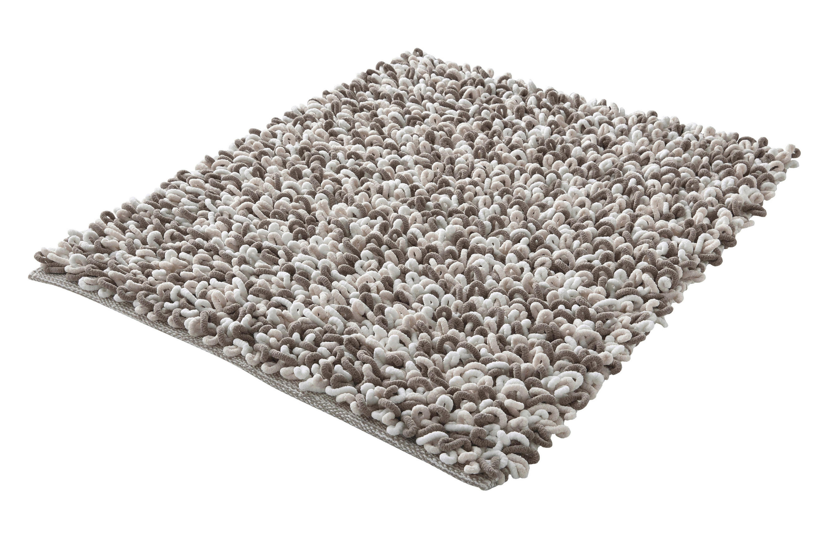 BADTEPPICH Braun, Weiß  - Braun/Weiß, Design, Kunststoff/Textil (55/65/2cm) - Kleine Wolke