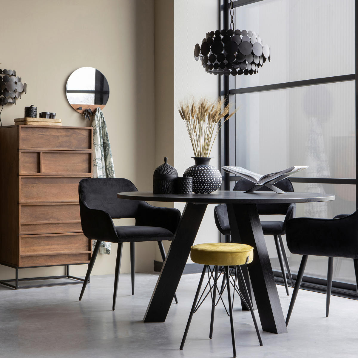 ESSTISCH in Holz 129/129/77 cm  - Schwarz, MODERN, Holz (129/129/77cm) - Livetastic