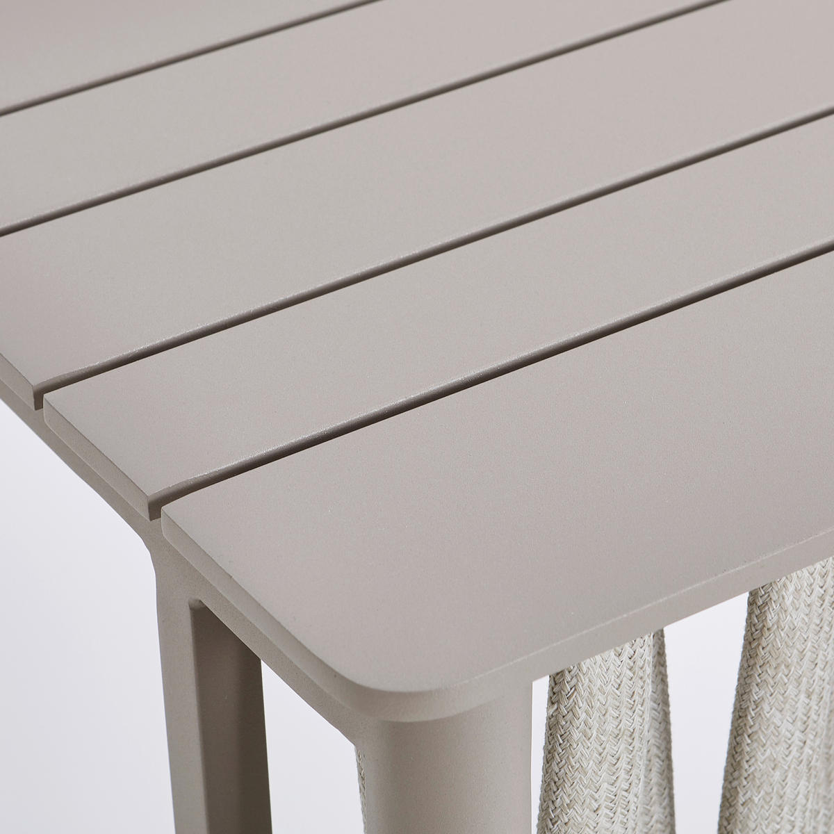 GARTENBEISTELLTISCH 39/39/59 cm Metall, Textil  - Beige/Hellgrau, Design, Textil/Metall (39/39/59cm) - Amatio