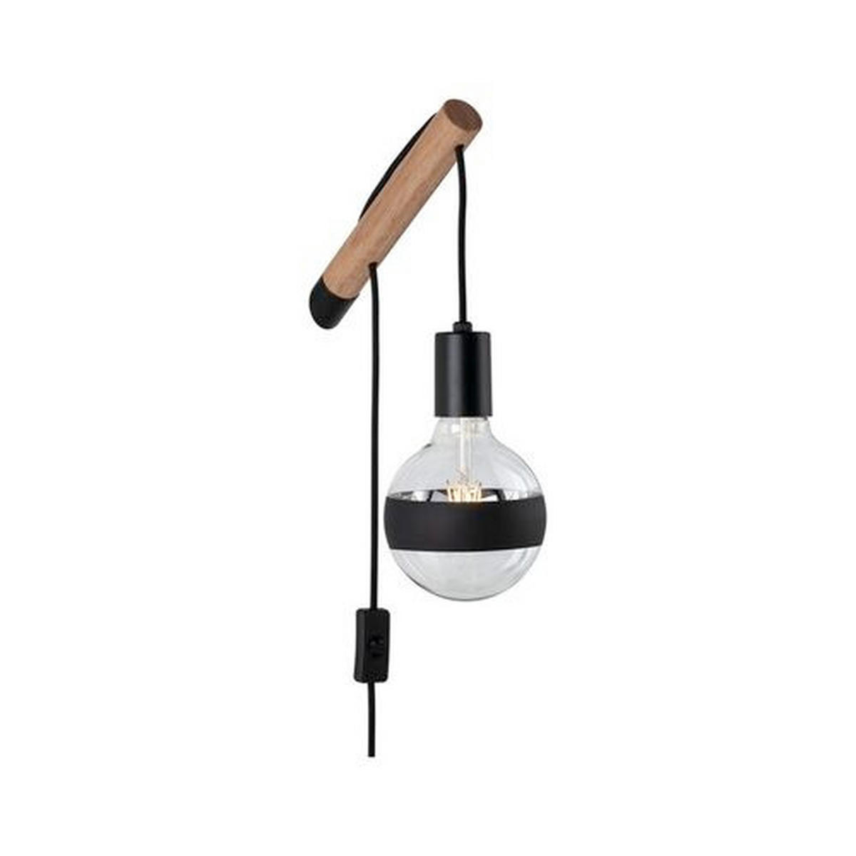 WANDLEUCHTE 4,5/18,0 cm   - Schwarz, LIFESTYLE, Holz/Metall (4,5/18,0cm) - Paulmann