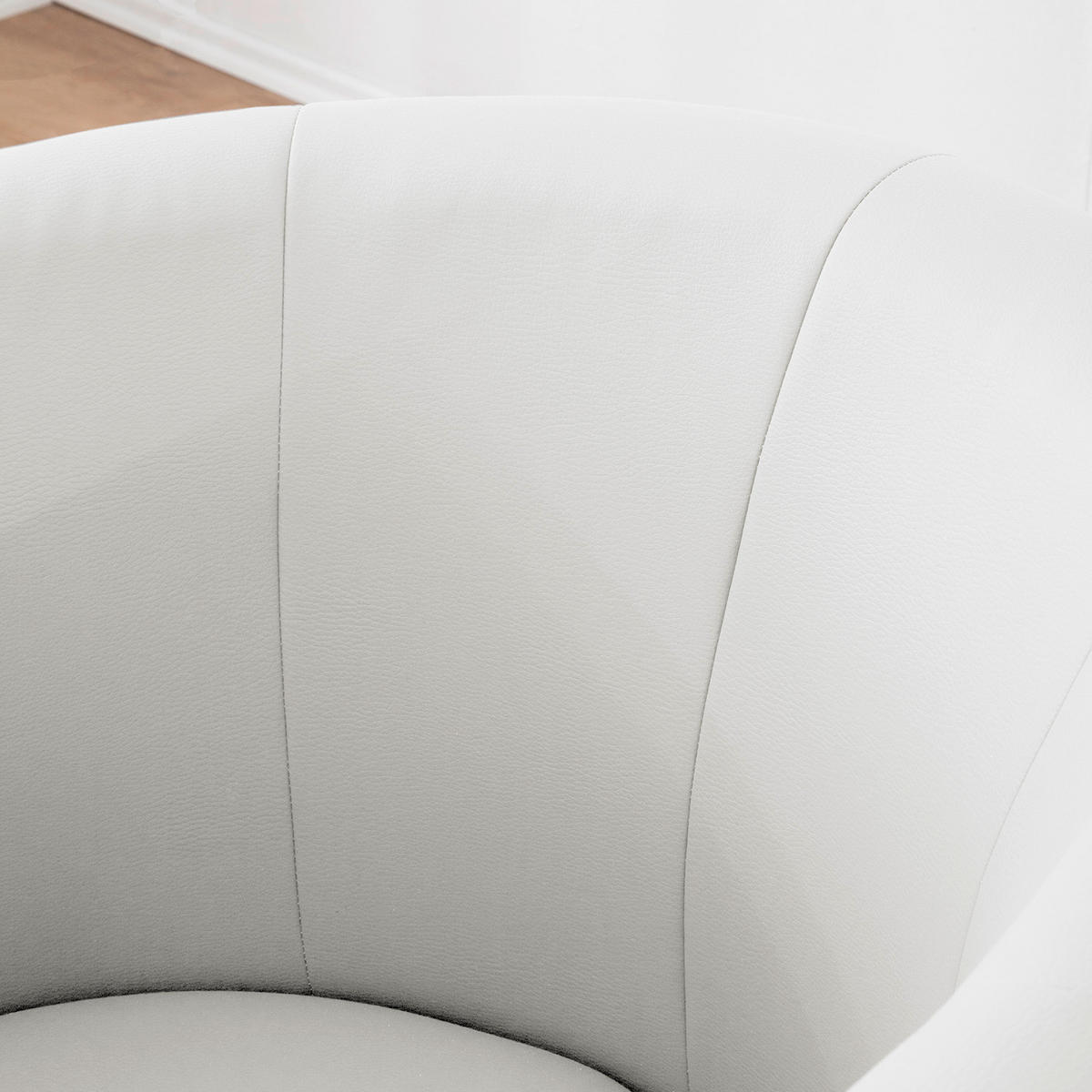 COCKTAILSESSEL Lederlook Weiss  - Weiss/Schwarz, Design, Kunststoff/Textil (66/75/56cm) - Livetastic