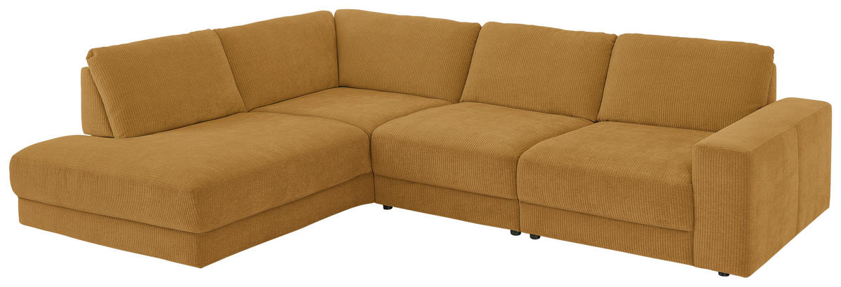ECKSOFA in Chenille, Jacquard Cognac  - Cognac/Schwarz, Design, Kunststoff/Textil (242/316cm) - Niels Andersson