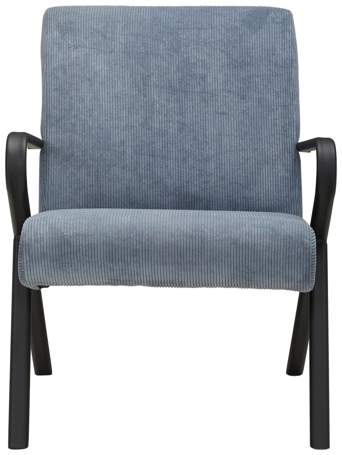 SESSEL Cord Graublau  - Graublau/Schwarz, Design, Textil/Metall (64/83/82cm) - Hom`in