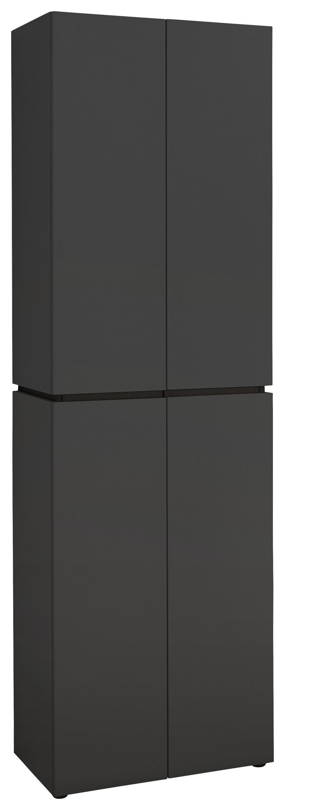 GARDEROBENSCHRANK in 60/199/37 cm - Schwarz/Graphitfarben, Design, Holzwerkstoff/Kunststoff (60/199/37cm) - Voleo