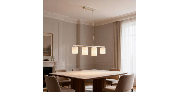 HÄNGELEUCHTE 80/12/120 cm  - Sandfarben, Trend, Glas/Metall (80/12/120cm) - Novel