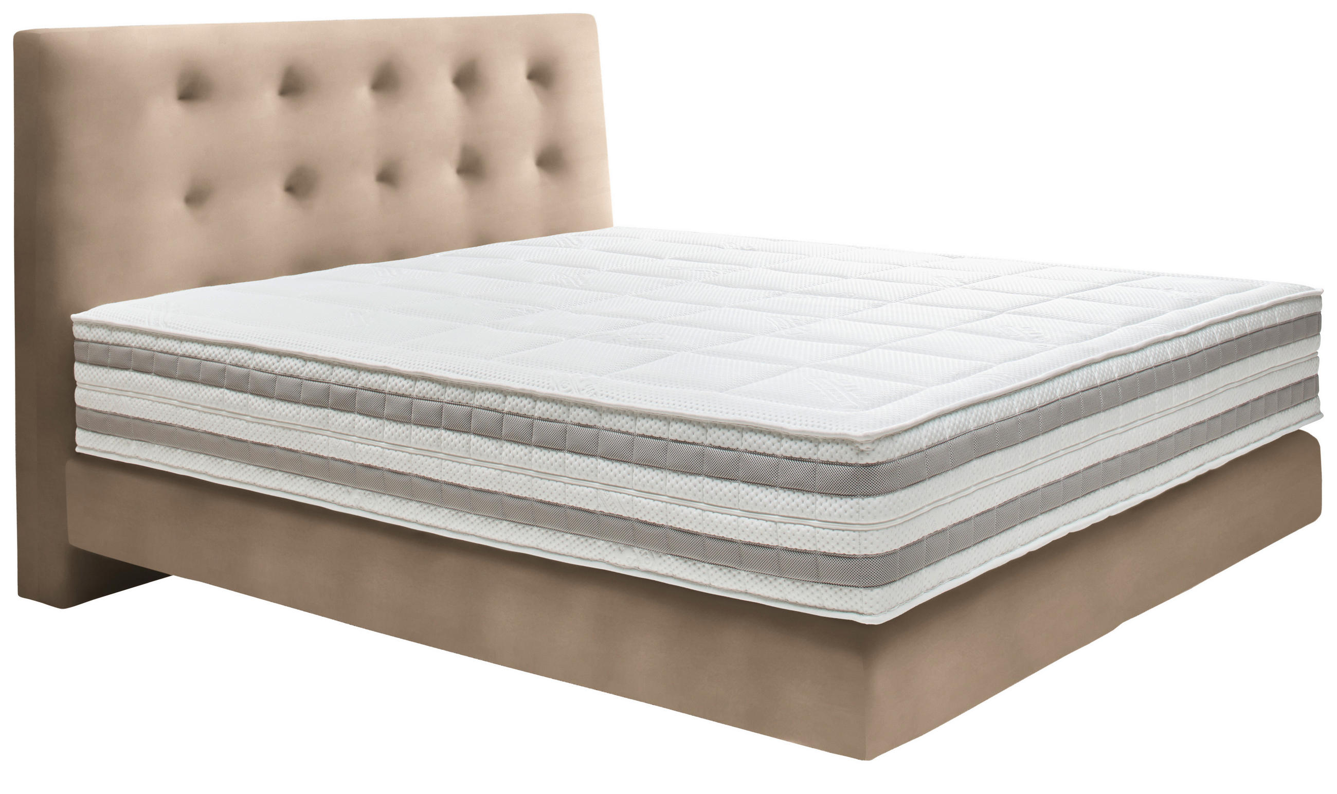 BOXSPRINGBETT 160/200 cm  in Beige  - Beige, KONVENTIONELL, Holz/Textil (160/200cm) - Dieter Knoll