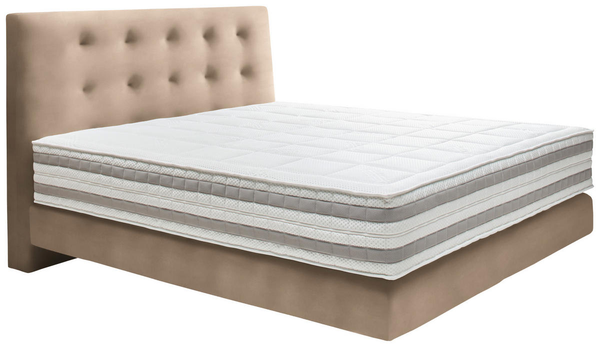 BOXSPRINGBETT 160/200 cm  in Beige  - Beige, KONVENTIONELL, Holz/Textil (160/200cm) - Dieter Knoll