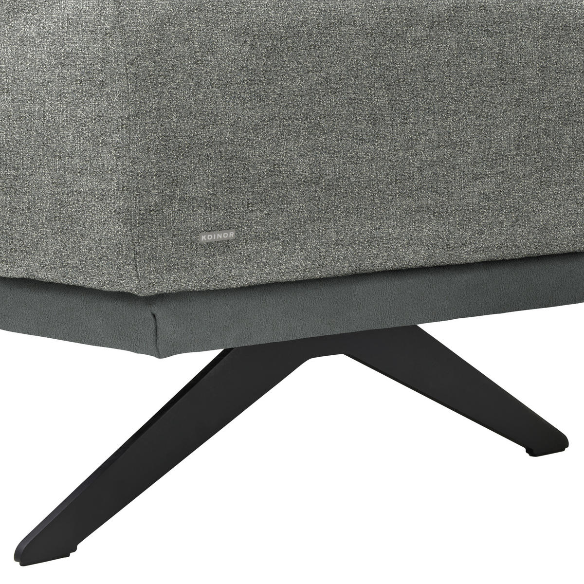 ECKSOFA Chenille, Flachgewebe Grau  - Schwarz/Grau, Design, Textil/Metall (239/270cm) - Koinor