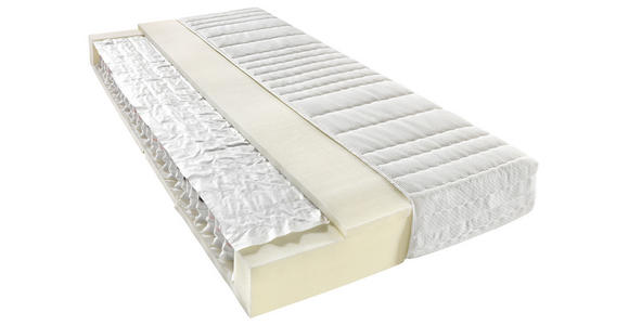 TASCHENFEDERKERNMATRATZE 90/200 cm - Weiß, Basics, Textil (90/200cm) - Sleeptex