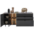 SIDEBOARD Anthrazit  186,2/86,1/46 cm  - Anthrazit/Schwarz, Design, Glas/Holz (186,2/86,1/46cm) - Dieter Knoll