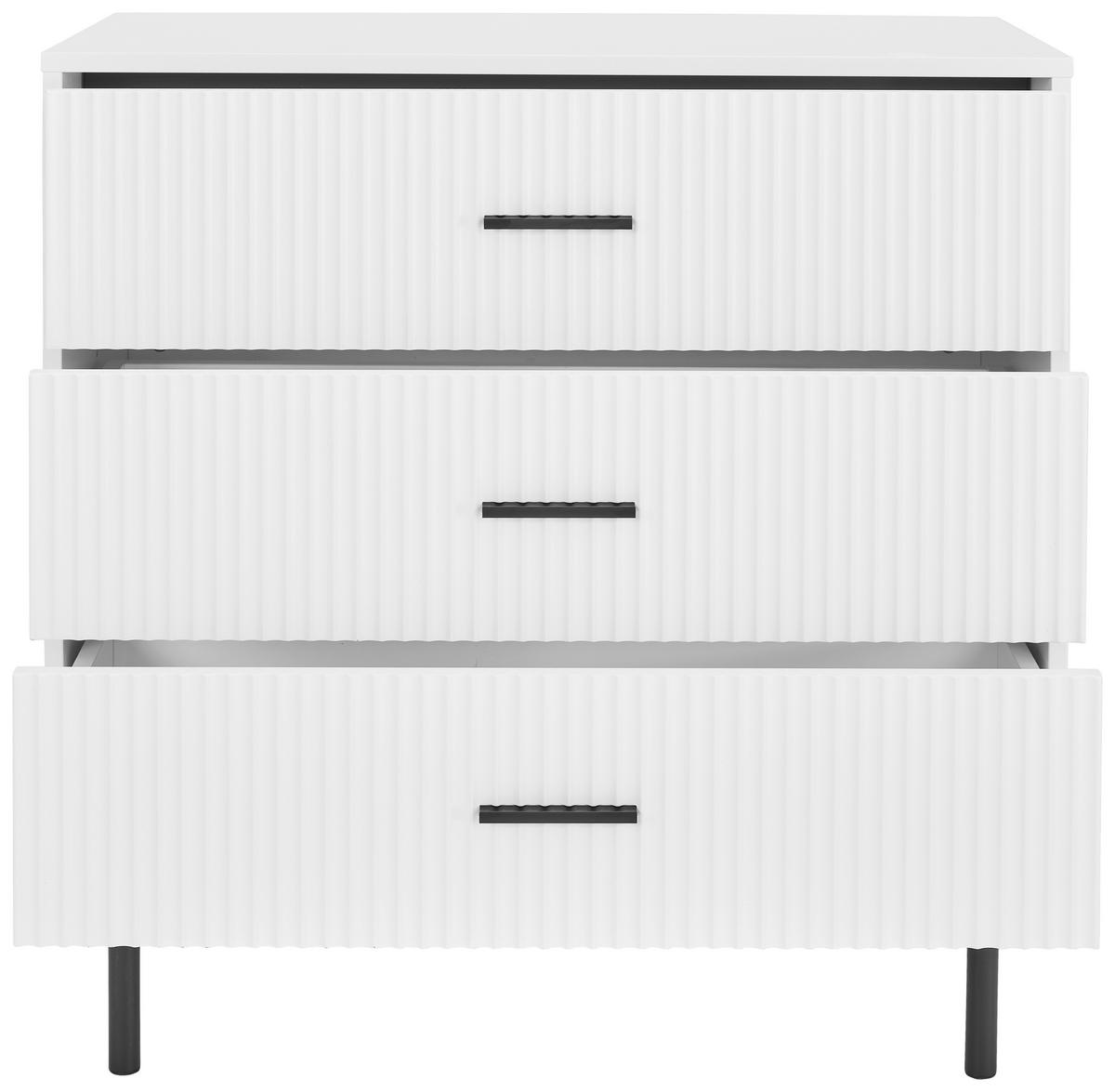 KOMODA, černá, bílá, 80/80/40 cm - bílá/černá, Design, kov/kompozitní dřevo (80/80/40cm) - MID.YOU