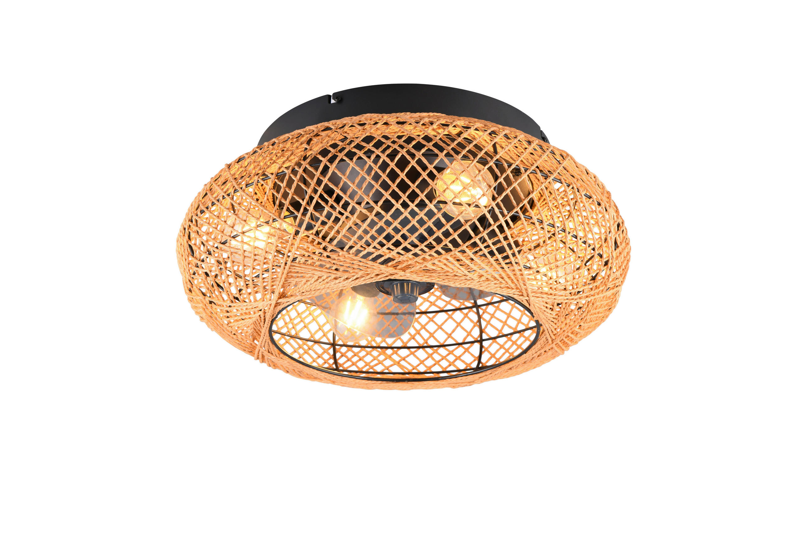 Deckenleuchte mit Ventilator LILLESAND 50/21,5 cm   - Transparent/Schwarz, Design, Kunststoff/Metall (50/21,5cm)