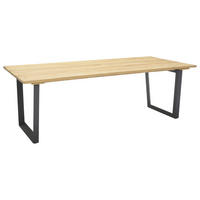 GARTENTISCH Holz, Metall Anthrazit, Teakfarben rechteckig  - Anthrazit/Teakfarben, MODERN, Holz/Metall (216/99/75cm) - Amatio