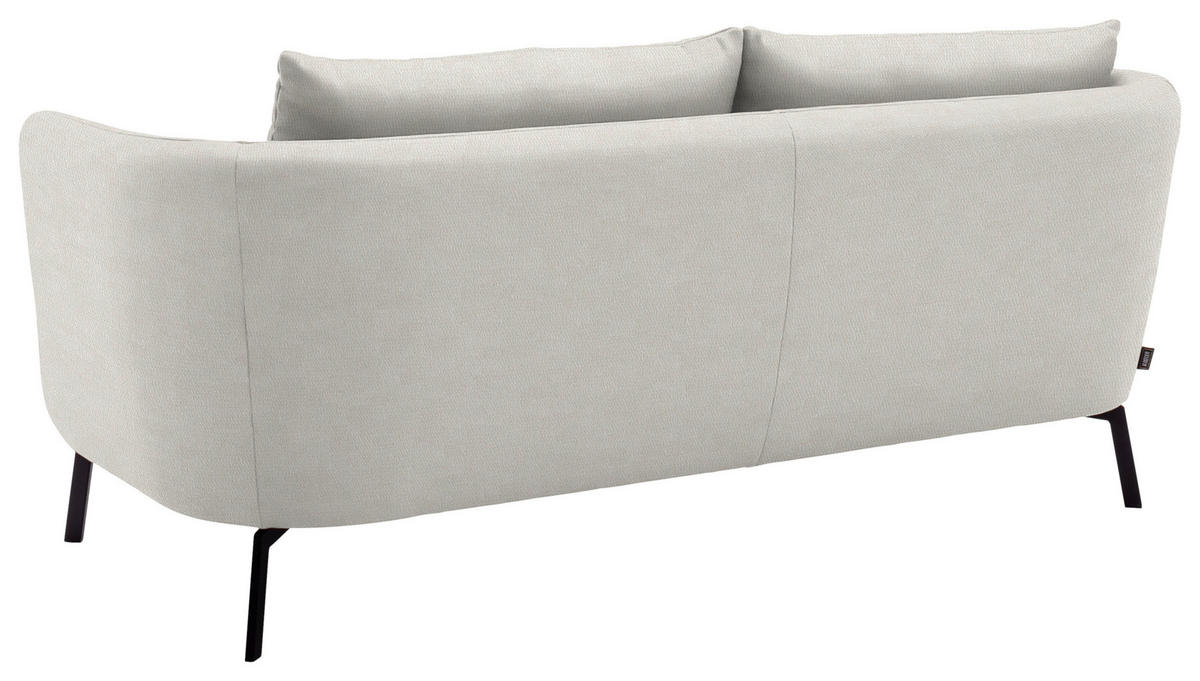 2,5-SITZER  in Flachgewebe Weiß  - Schwarz/Weiß, Design, Textil/Metall (190/71/91cm) - Schöner Wohnen