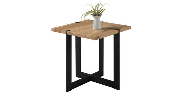 COUCHTISCH in Holz, Metall 45/45/50 cm - Eichefarben/Schwarz, MODERN, Holz/Metall (45/45/50cm) - Hom`in